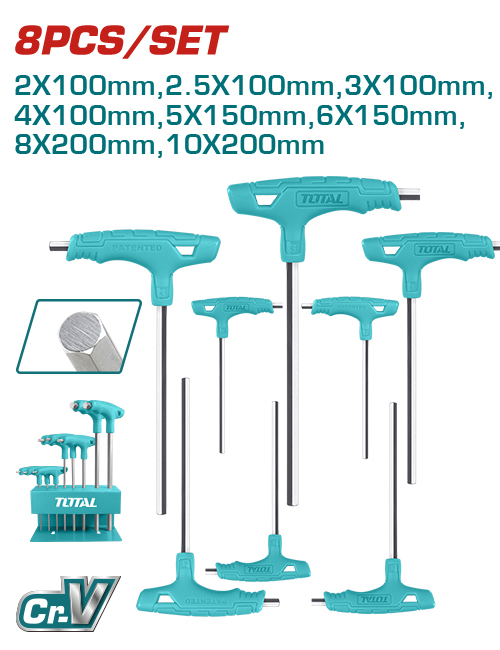 8 Pcs T-handle hex wrench set