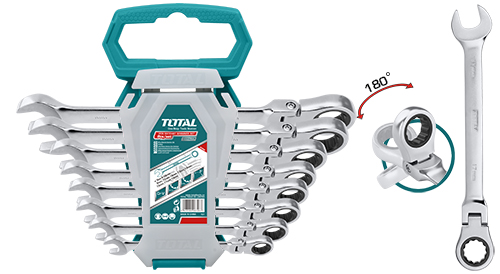 8 Pcs flexible ratchet spanner set