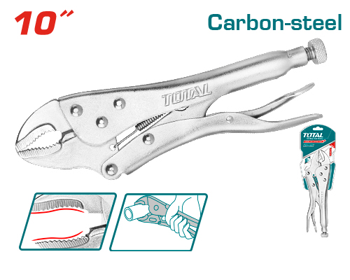 Curved jaw locking plier