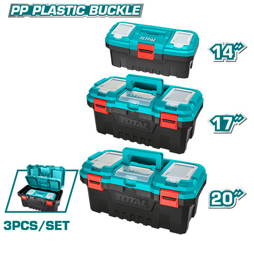 3 Pcs plastic tool boxes set