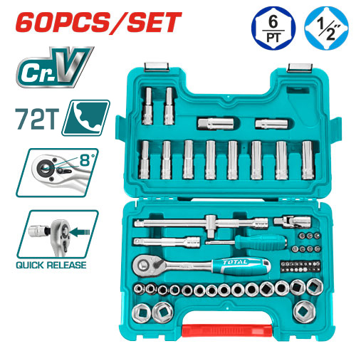 62 Pcs 1/2" socket set