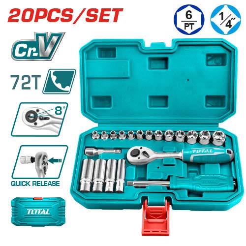 20 Pcs 1/4" socket set