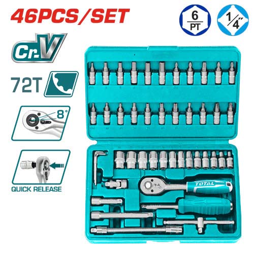 46 Pcs 1/4" socket set